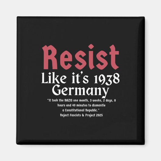 1938年のドイツ10年のように抵抗 マグネット (正面)