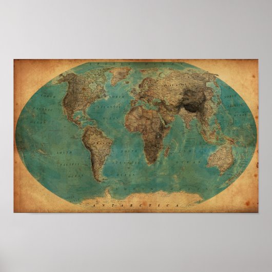 1938年の世界地図 ポスター (正面)