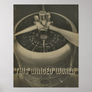1938年の航空飛行機エンジンの雑誌の芸術のプリント ポスター