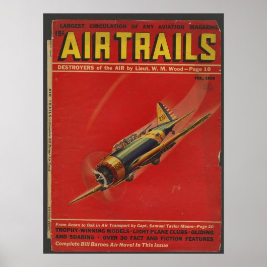 1938年航空航空機雑誌カバーアートプリント ポスター (正面)
