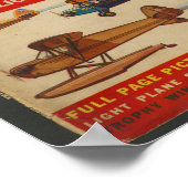 1938年航空雑誌航空機カバーアートプリント ポスター (角)