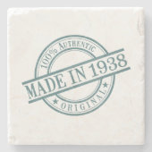 1938年誕生年鑑ゴム印のロゴ ストーンコースター (正面)