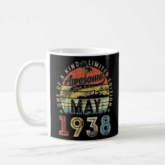 1938年5月素晴らし85誕生日以来85歳 コーヒーマグカップ (左)