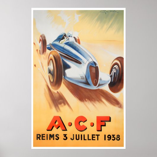 1938年ACFランス自動車レースポスター ポスター (正面)