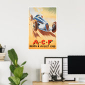 1938年ACFランス自動車レースポスター ポスター (ホームオフィス)