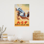 1938年ACFランス自動車レースポスター ポスター (キッチン)
