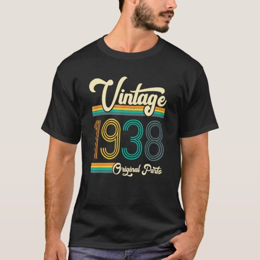 1938生まれ年の誕生日オリジナル部品ヴィンテージ Tシャツ (正面)