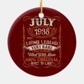 1938生まれ年7月ヴィンテージ84誕生日84年 セラミックオーナメント (裏面)