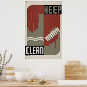 1938 WPA保ヴィンテージのポスターをクリーニング ポスター (キッチン)