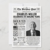 1939カスタム年新聞紙誕生日カード、トレンド シーズンカード (正面)