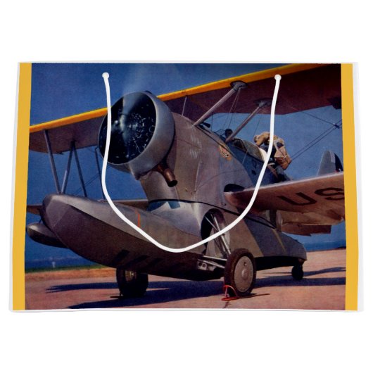 1939グランマンF-2航空機 ラージペーパーバッグ (正面)