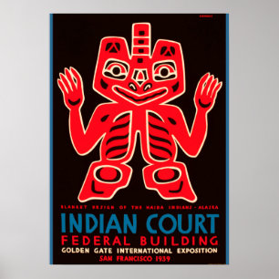 1939ゴールデンゲート世界の博覧会インド裁判所の広告のコピー ポスター