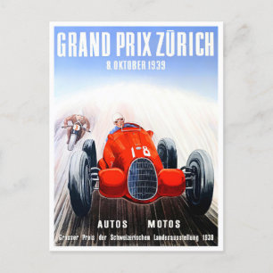 1939チューリッヒグランプリヴィンテージレース ポストカード