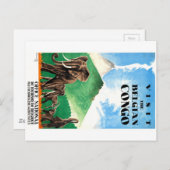 1939ベルギーコンゴ象の旅行ポスター ポストカード (正面/裏面)