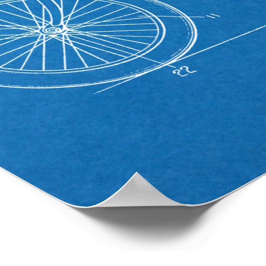 1939ヴィンテージ自転車特許青写真アートプリント ポスター (角)