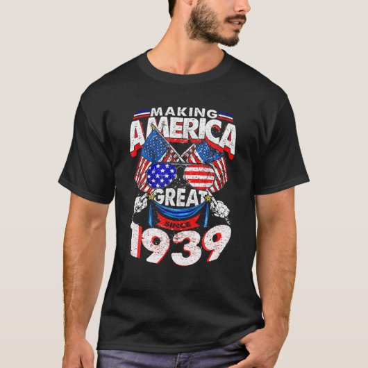 1939年から素晴らしアメリカを作る80番目の誕生日ギフト Tシャツ (正面)