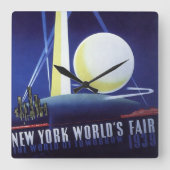 1939年のニューヨーク・シティ・ワールド・フェア、ヴィンテージ・トラベル スクエア壁時計 (正面)