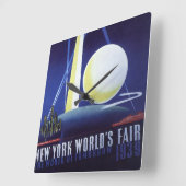 1939年のニューヨーク・シティ・ワールド・フェア、ヴィンテージ・トラベル スクエア壁時計 (傾斜)