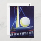 1939年のニューヨーク・シティ・ワールド・フェア、ヴィンテージ・トラベル ポストカード (正面/裏面)