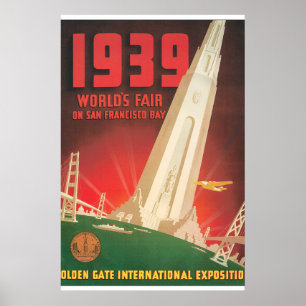1939年の万国博覧会のサンフランシスコ旅行ポスター ポスター