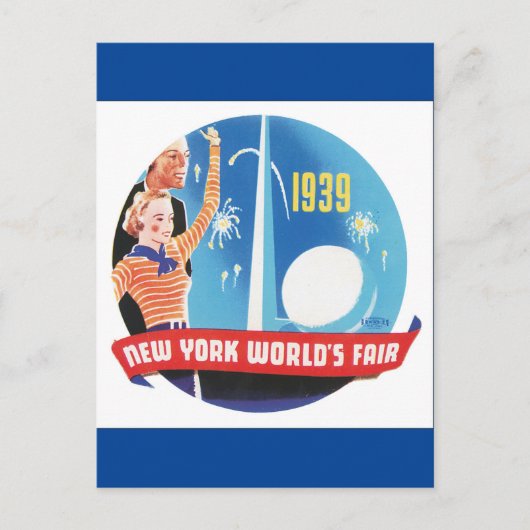 1939年ニューヨークのフェアヴィンテージ旅行ポスター ポストカード (正面)