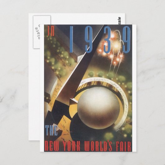 1939年ニューヨークのフェアヴィンテージ旅行店 ポストカード (正面/裏面)
