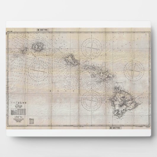1939年ハ日本のワイ真珠湾の地図 フォトプラーク (正面)