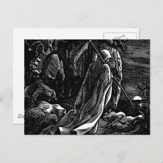 1939年頃のサンタミュエルテ(メキシコ人の死神) ポストカード (正面/裏面)