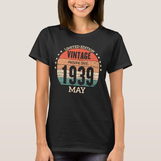 1939年5素晴らし月84日誕生日 Tシャツ (正面)