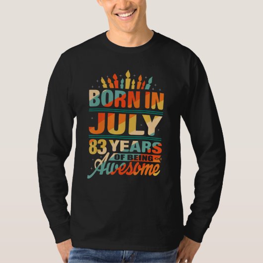 1939年7月83歳83誕生日ろうそくグラフ Tシャツ (正面)