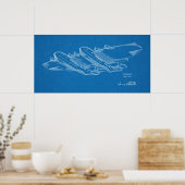 1939海飛行機特許スケッチプリント ポスター (キッチン)