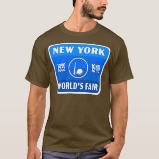 193940 ニューヨーク ワールド フェア レトロ バッジ ブルー Tシャツ