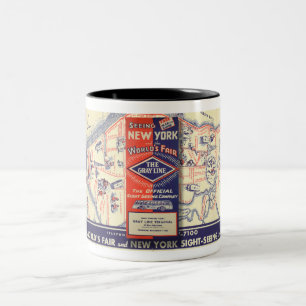 1939-40 NEW YORK WORLD FAIR BROCHURE COFFEE MUG ツートーンマグカップ