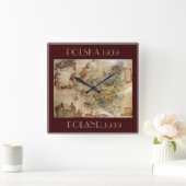 1939 MAP OF POLAND スクエア壁時計 (ホーム)