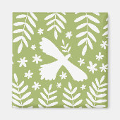 193.白い鳥 マグネット (正面)