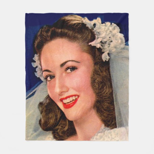 1940かわいらし年代の花嫁 フリースブランケット (正面)