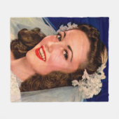1940かわいらし年代の花嫁 フリースブランケット (正面(横))