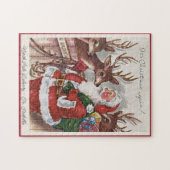 1940のクリスマスカードサンタのパーソナライズ名 ジグソーパズル (横)