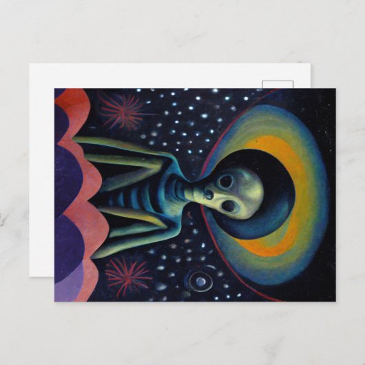 1940のスタイルエイリアンとハロータペストリー ポストカード (正面/裏面)