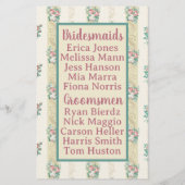 1940のフローラ壁紙結婚式 プログラム (裏面)