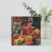 1940のヴィンテージガールと誕生日プレゼントカード カード (スタンド正面)