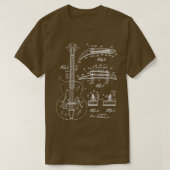 1940アイコニック・ギター特許スケッチ音楽プレーヤー彼 Tシャツ (デザイン正面)