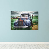 1940アンティークトラック着色写真 キャンバスプリント (インサイチュ (ウッドフロア))