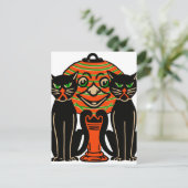 1940ヴィンテージハロウィンブラックキャッツ ポストカード (スタンド正面)