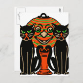 1940ヴィンテージハロウィンブラックキャッツ ポストカード (正面/裏面)