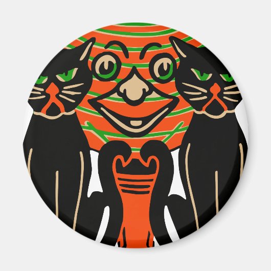 1940ヴィンテージハロウィンブラックキャッツ マグネット (正面)