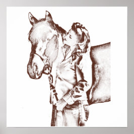 1940年の女性のカーボーイと馬 ポスター