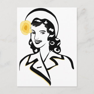 1940年の女性 ポストカード