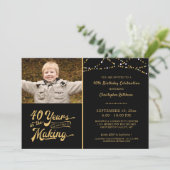 1940年の誕生日を迎えるモノクロ金ゴールド 招待状 (スタンド正面)