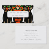 1940年ヴィンテージハロウィーン黒猫 名刺 (正面/裏面)